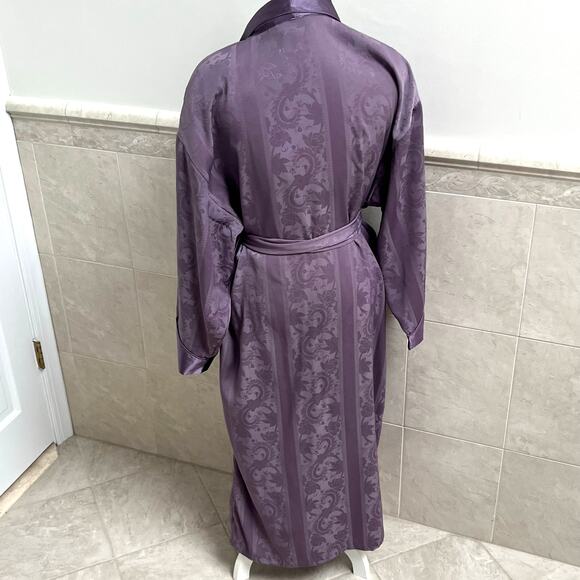 Vintage Victoria Secret Gold Label purple satin robe Valentines Day M/L - Picture 4 of 12